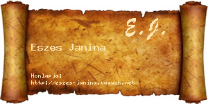 Eszes Janina névjegykártya